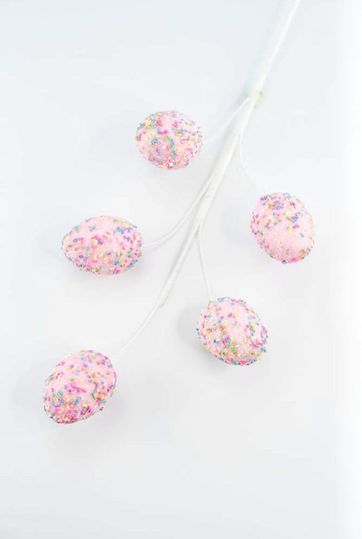 Pink sparkle and sprinkles egg spray - Greenery MarketPicks62880PK