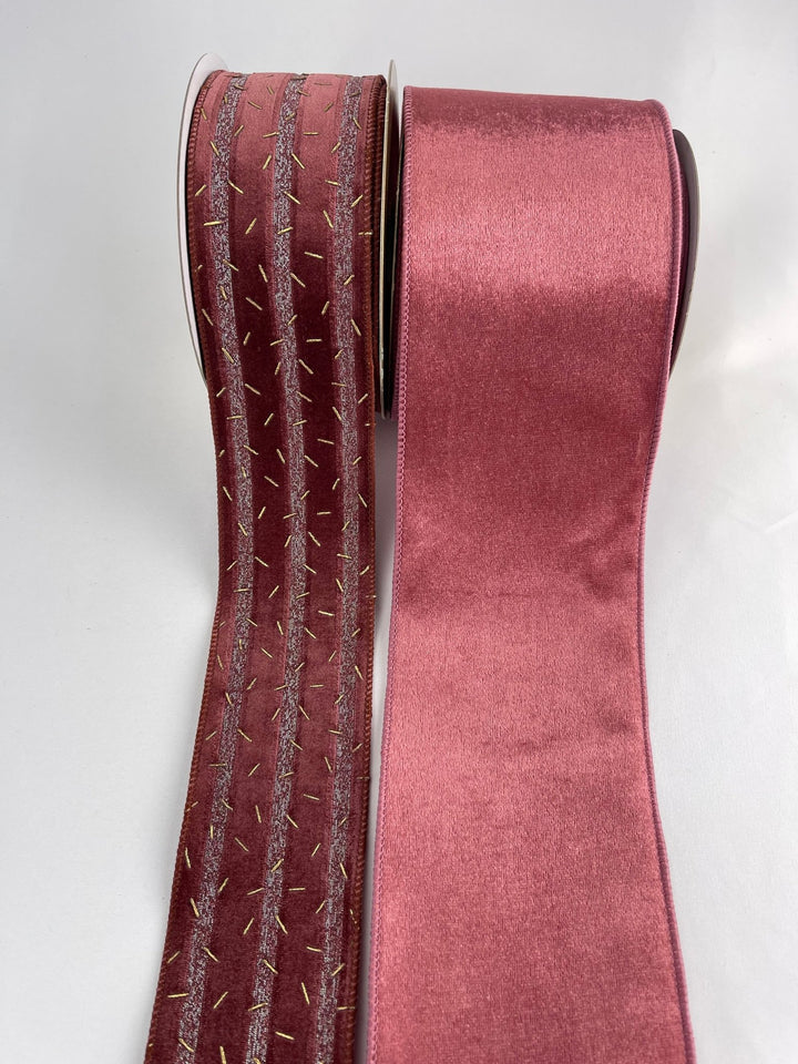Pink velvet confetti ribbon - Greenery Market237846