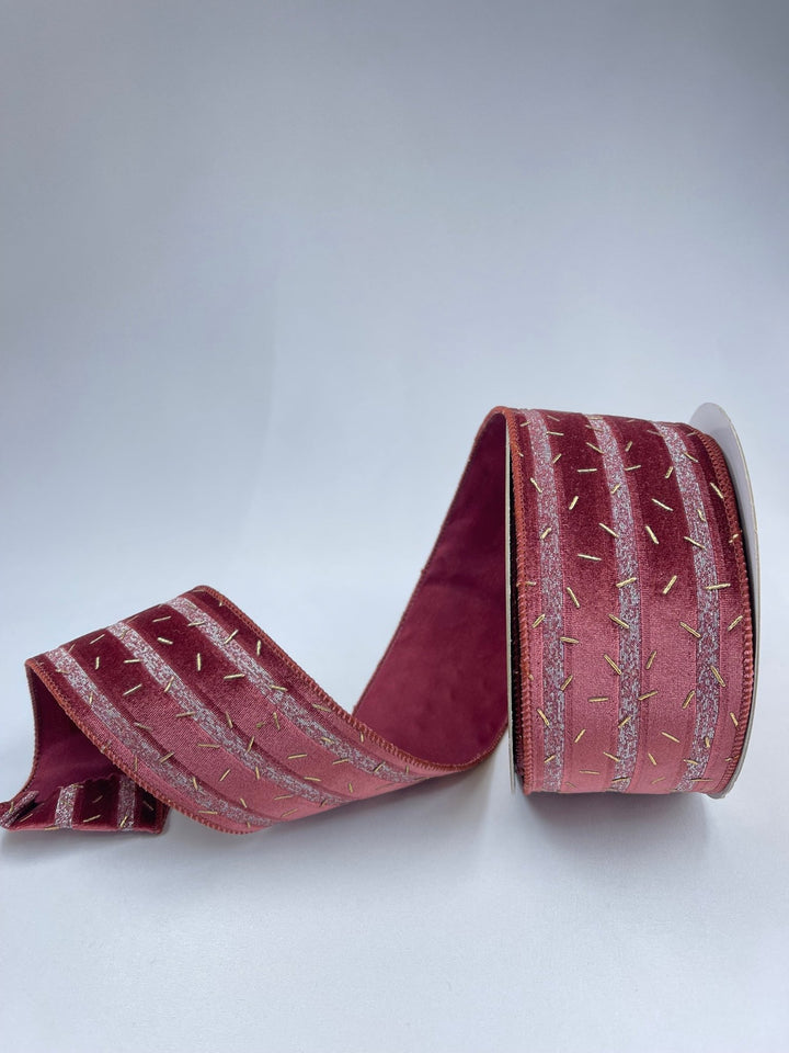 Pink velvet confetti ribbon - Greenery Market237846