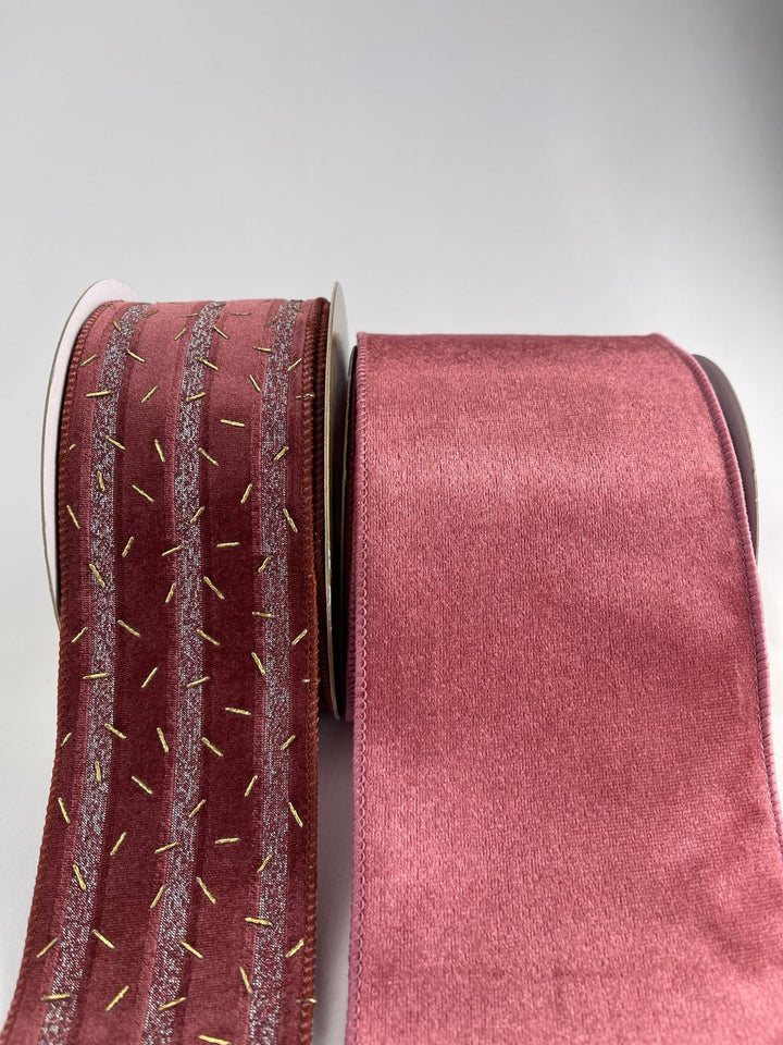 Pink velvet confetti ribbon - Greenery Market237846
