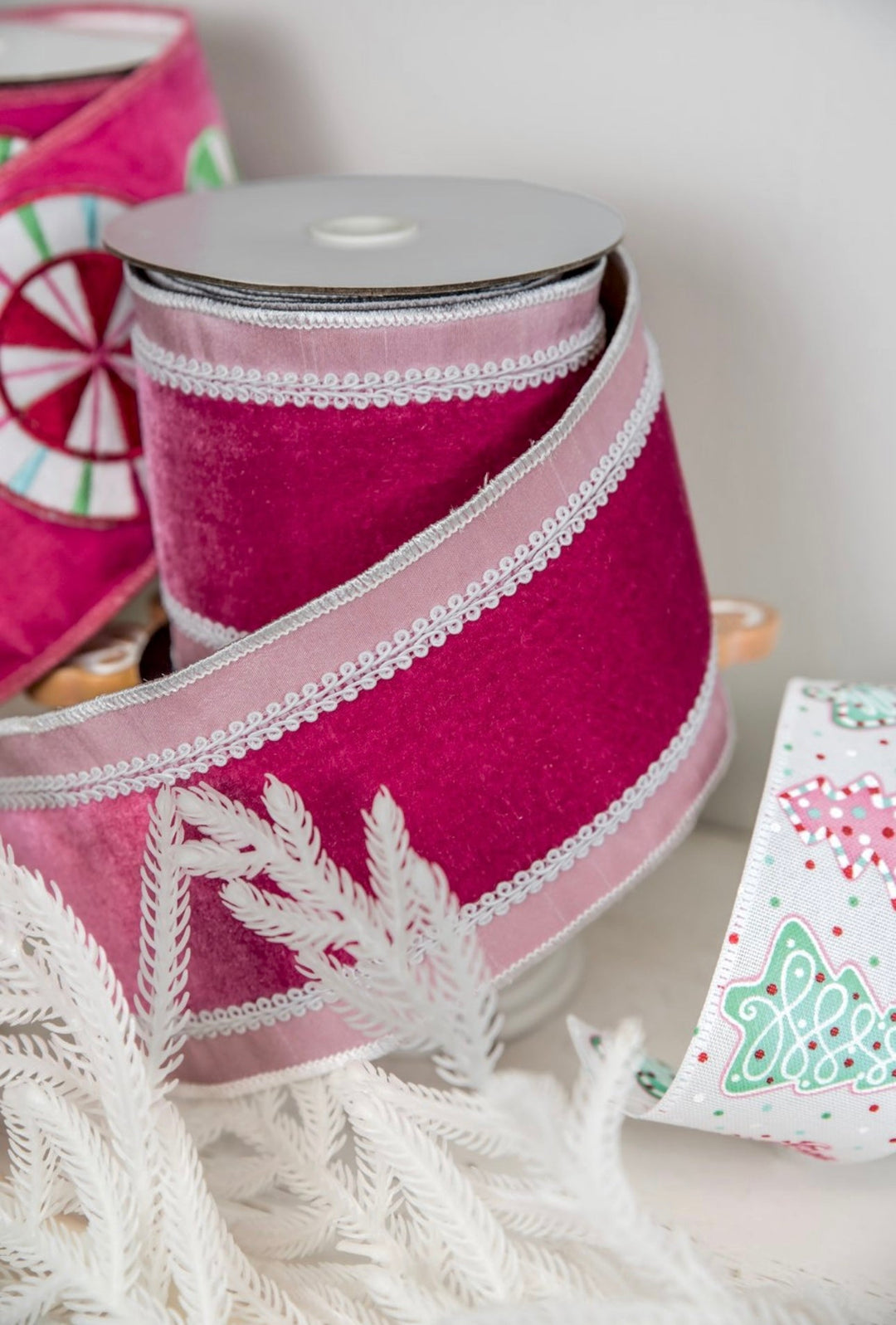 Pink velvet wired ribbon 4” - Greenery MarketMTX74601 PKMU