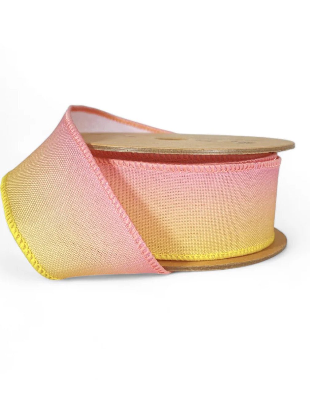 Pink yellow ombre wired ribbon, 1.5" - Greenery Marketwired ribbon4406W - 039 - 38E