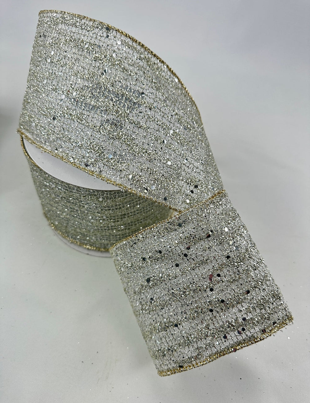 Platinum reflections 4” wired farrisilk ribbon - Greenery MarketRibbons & TrimRa272-51