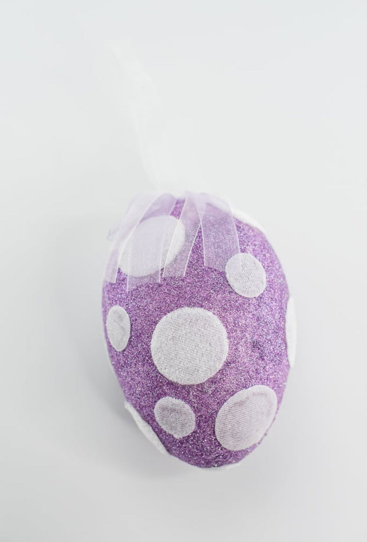 Polkadot egg ornament lavender - Greenery MarketOrnaments62296LV