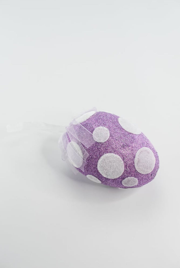 Polkadot egg ornament lavender - Greenery MarketOrnaments62296LV