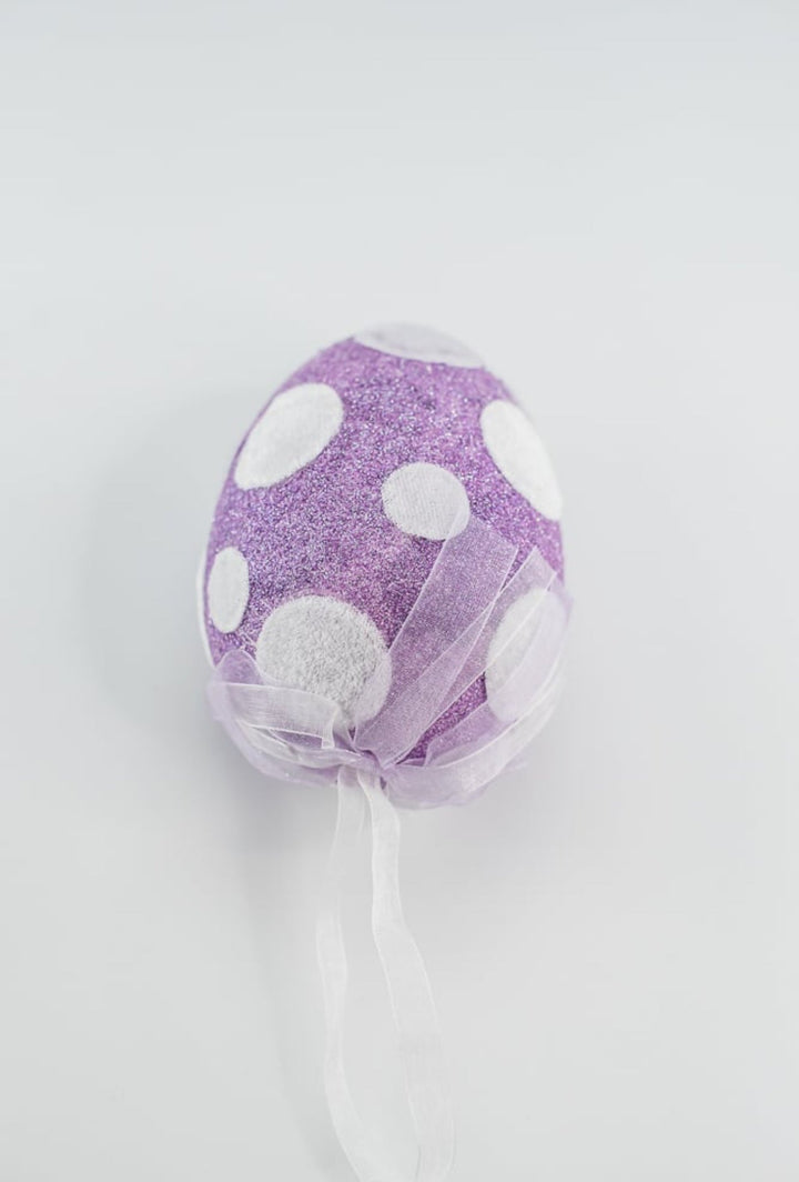 Polkadot egg ornament lavender - Greenery MarketOrnaments62296LV