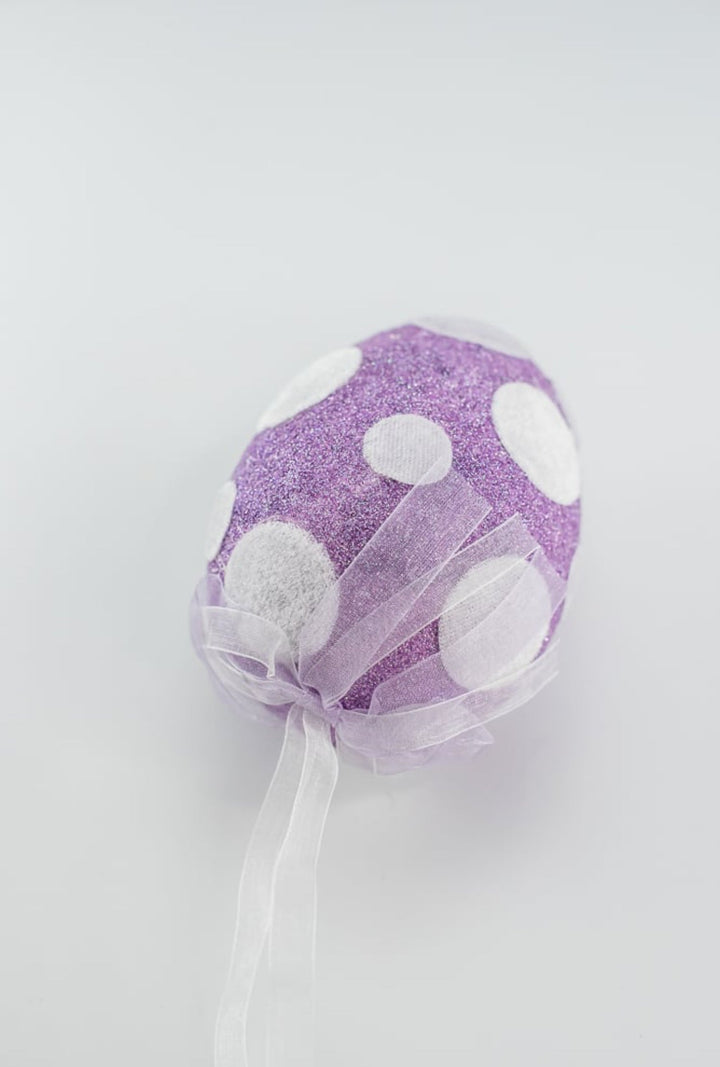 Polkadot egg ornament lavender - Greenery MarketOrnaments62296LV