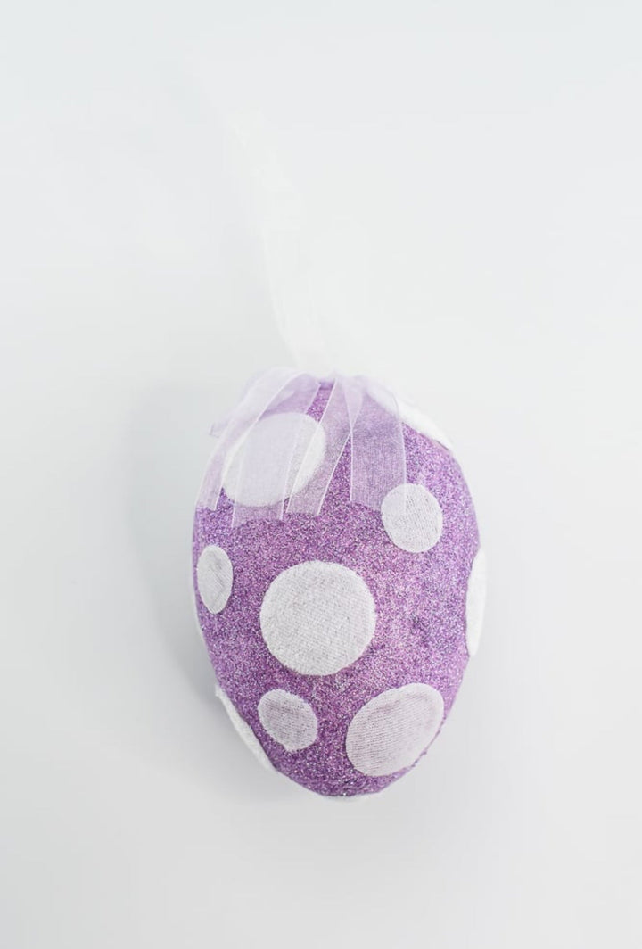 Polkadot egg ornament lavender - Greenery MarketOrnaments62296LV