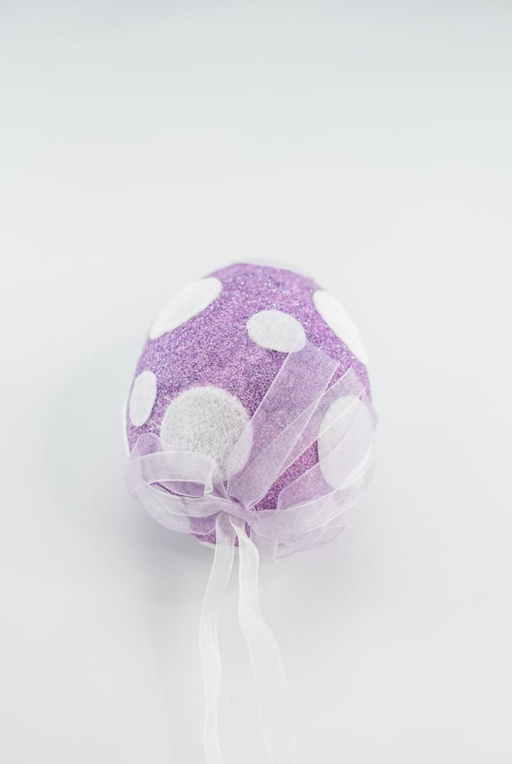 Polkadot egg ornament lavender - Greenery MarketOrnaments62296LV