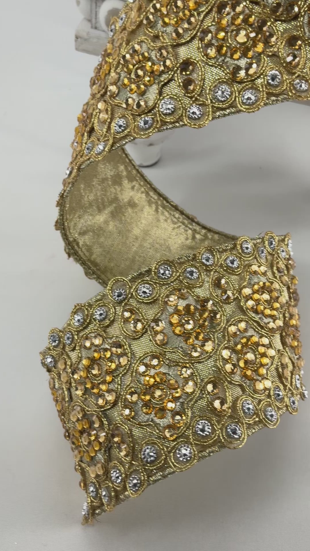 Farrisilk gold jewels wired ribbon - 2.5”