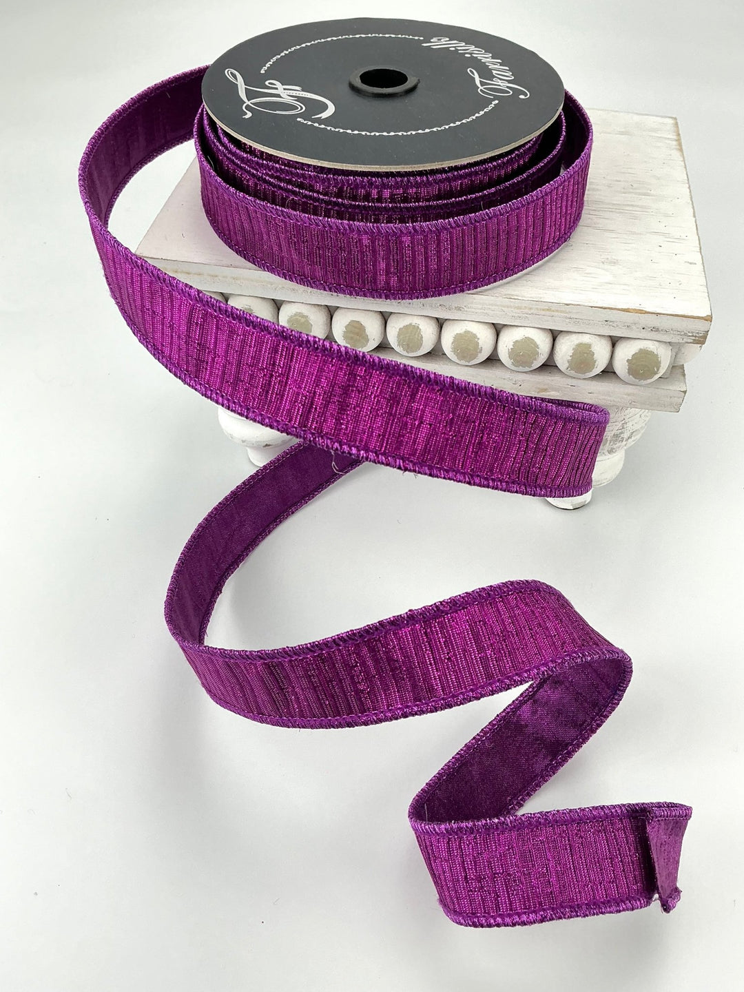 Purple 1” pleated metallic farrisilk wired ribbon - Greenery MarketRibbons & TrimRK437 - 27