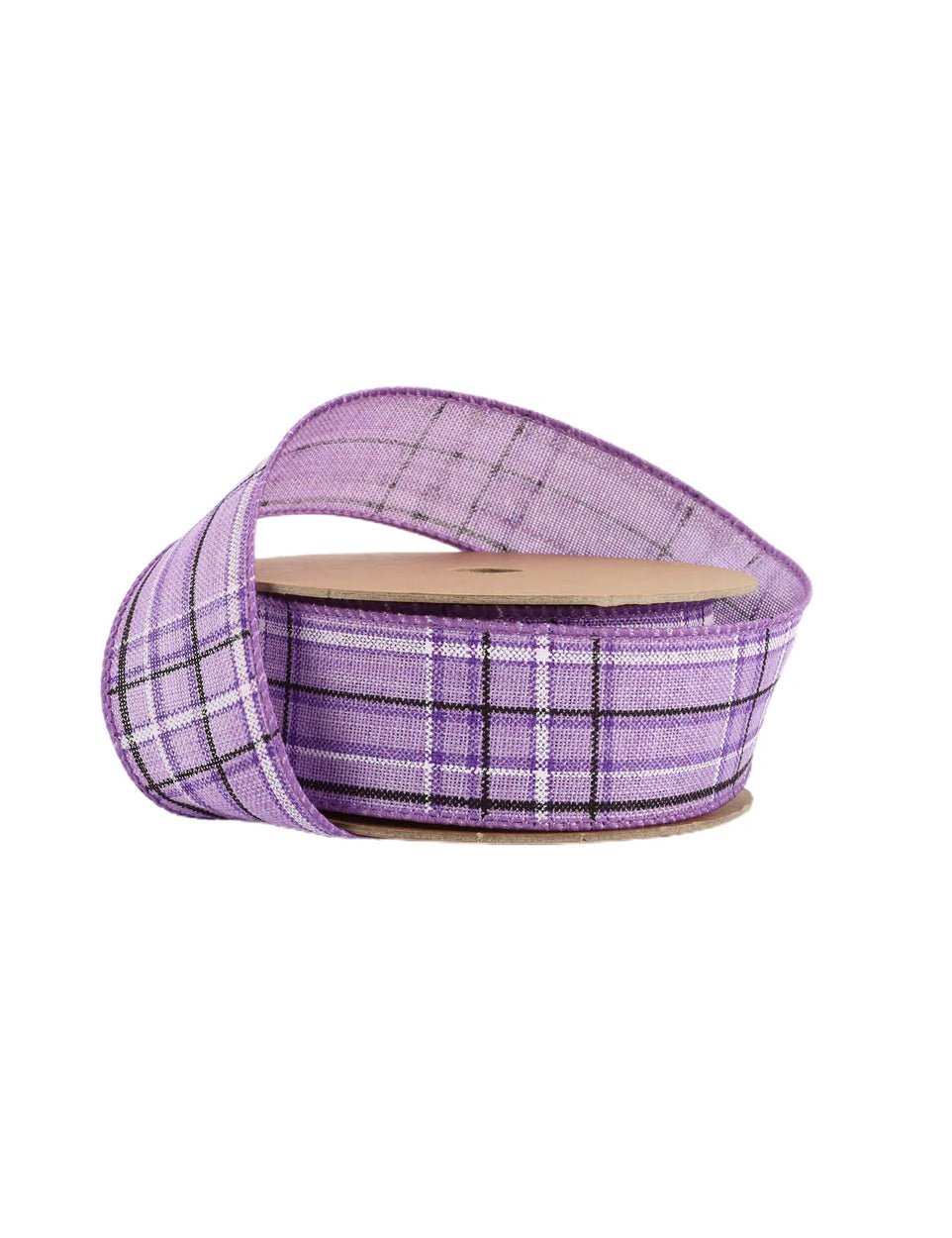 Purple and black plaid wired ribbon 1.5” - Greenery Marketwired ribbon9324W - 463 - 38E
