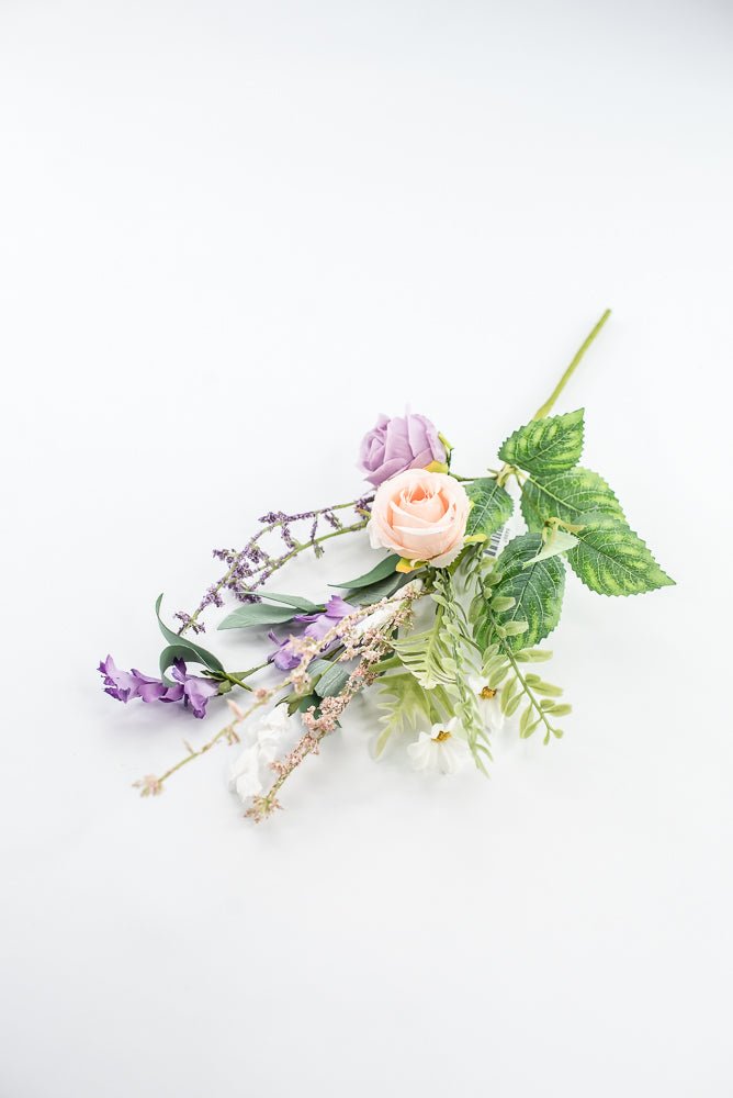 Purple And Pink Rose Flower Pick - Greenery Market64997