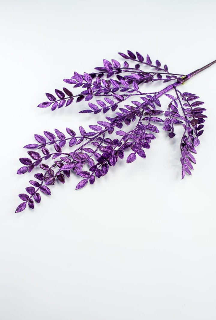 Purple Glitter Fern Spray - Greenery MarketWreath attachments86009PU