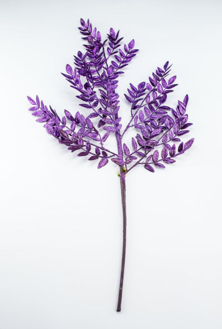 Purple Glitter Fern Spray - Greenery MarketWreath attachments86009PU