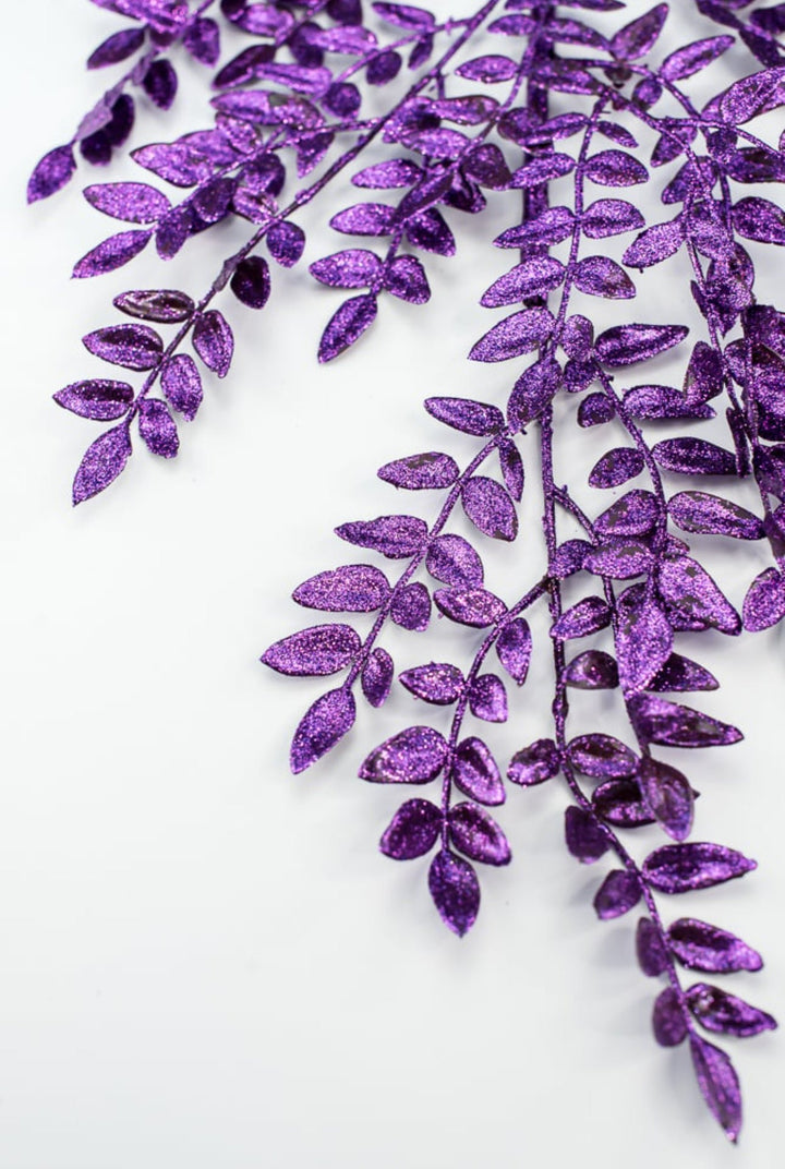 Purple Glitter Fern Spray - Greenery MarketWreath attachments86009PU