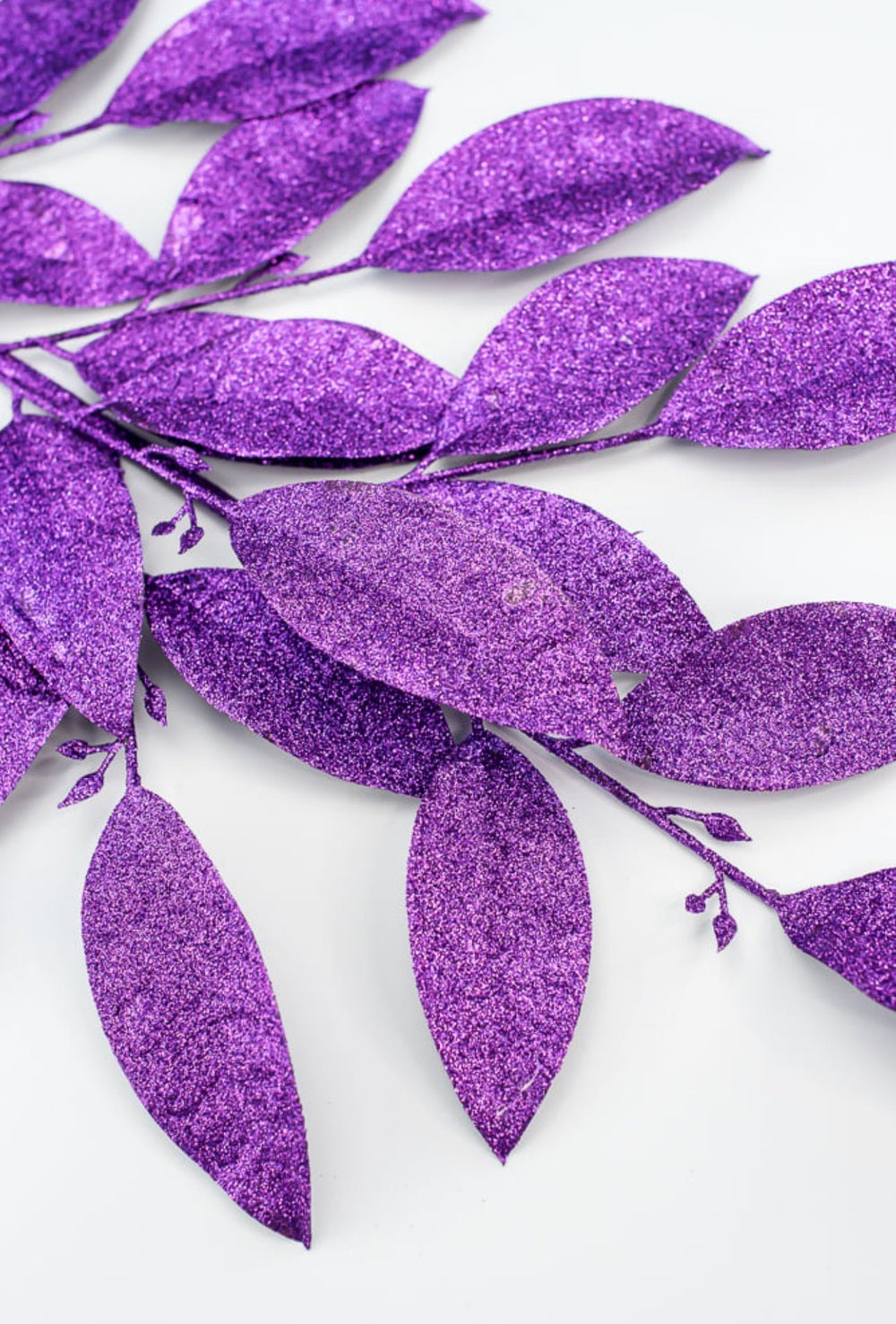 Purple Glitter Leaves Spray - Greenery MarketWreath attachments86008PU
