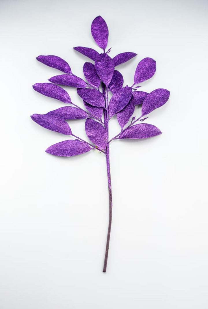 Purple Glitter Leaves Spray - Greenery MarketWreath attachments86008PU