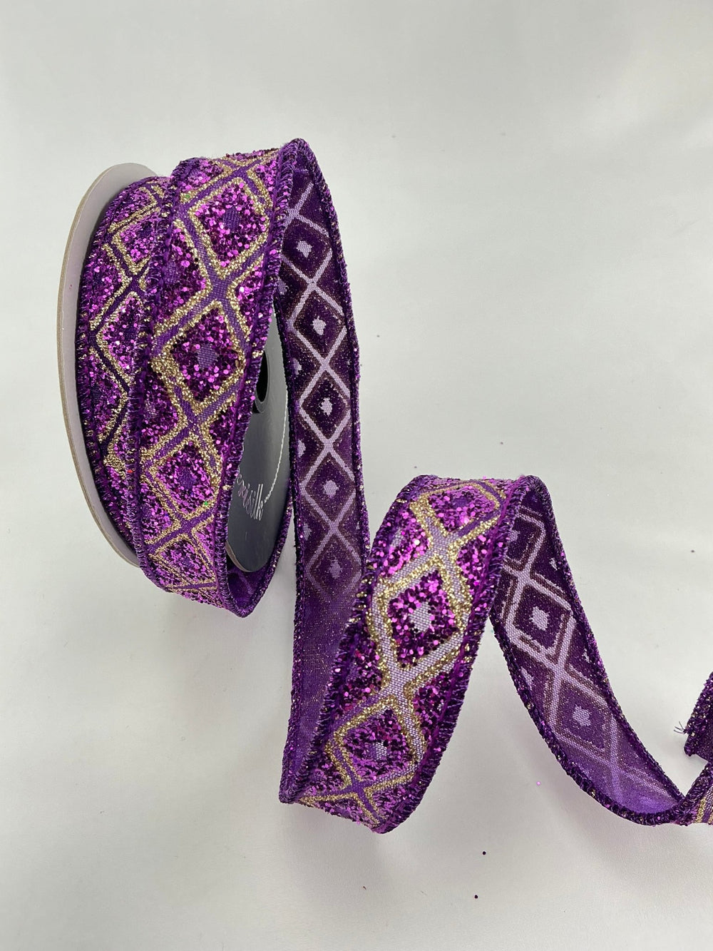 Purple, marquise diamond, farrisilk wired ribbon - Greenery MarketRibbons & TrimRK281 - 27