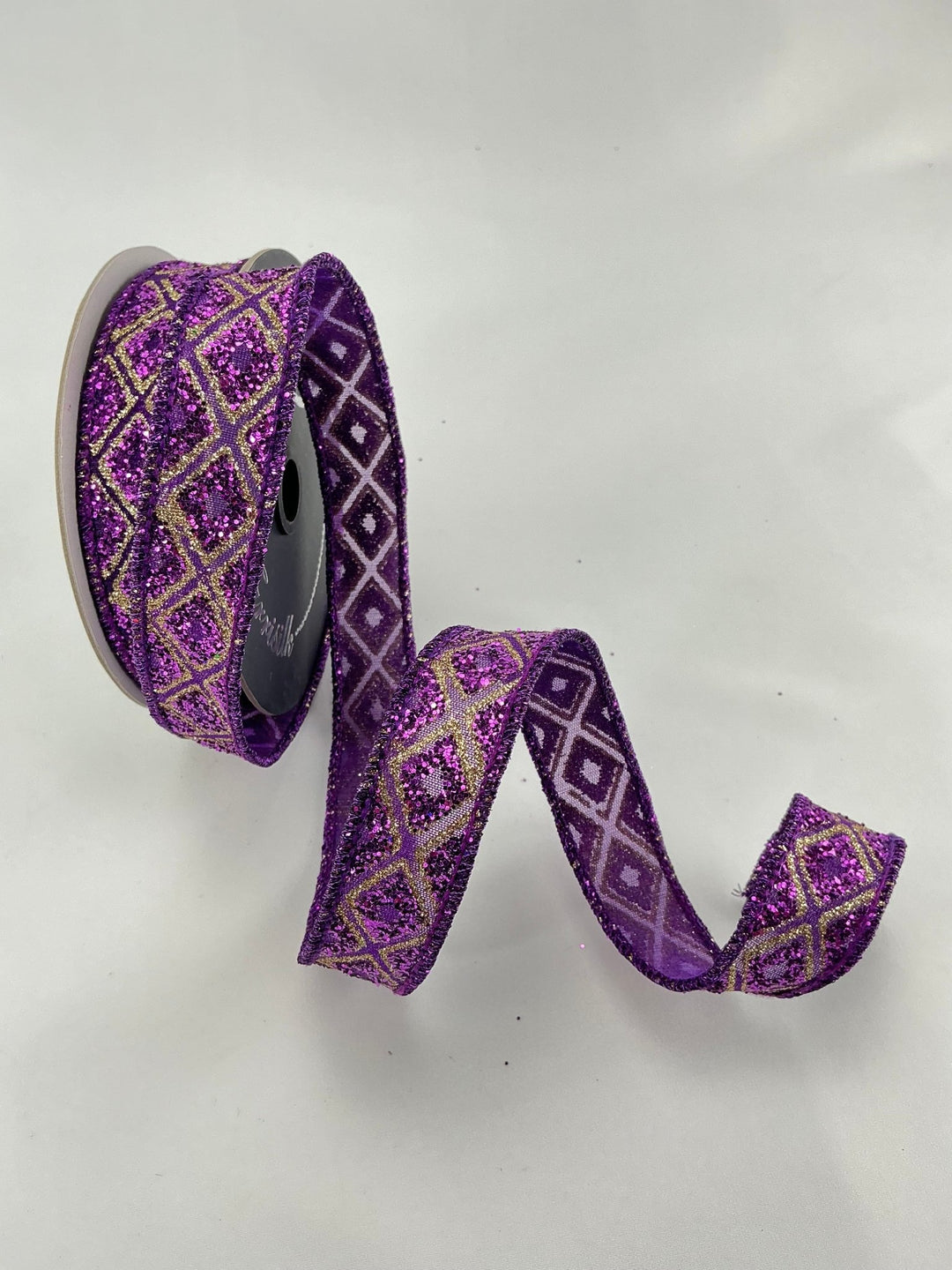 Purple, marquise diamond, farrisilk wired ribbon - Greenery MarketRibbons & TrimRK281 - 27