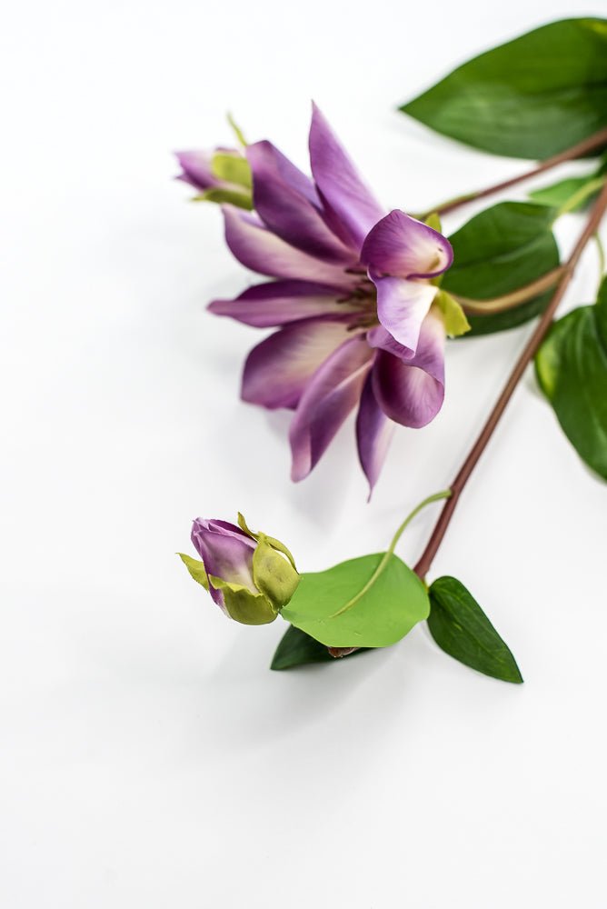 Purple Natural Touch Clematis Spray - Greenery Market210214