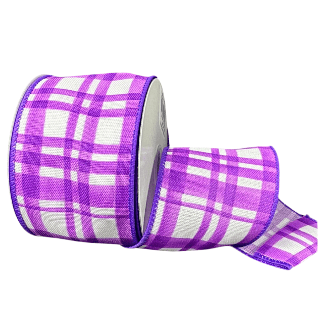Purple Plaid Wired Ribbon, 2.5” - Greenery Marketwired ribbon41546 - 40 - 11
