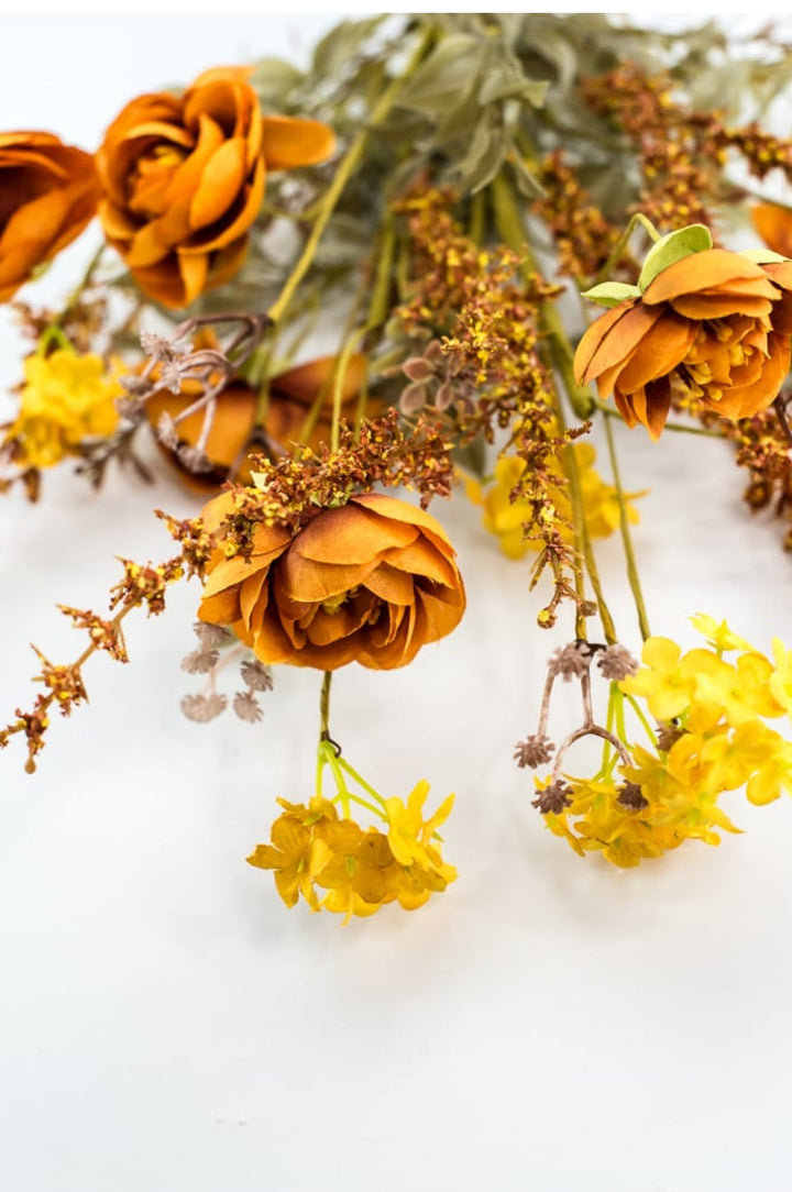 Ranunculus filler bush - rust and gold - Greenery Marketartificial flowers56880OR