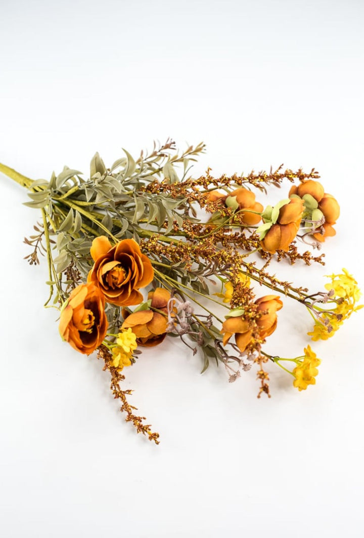 Ranunculus filler bush - rust and gold - Greenery Marketartificial flowers56880OR
