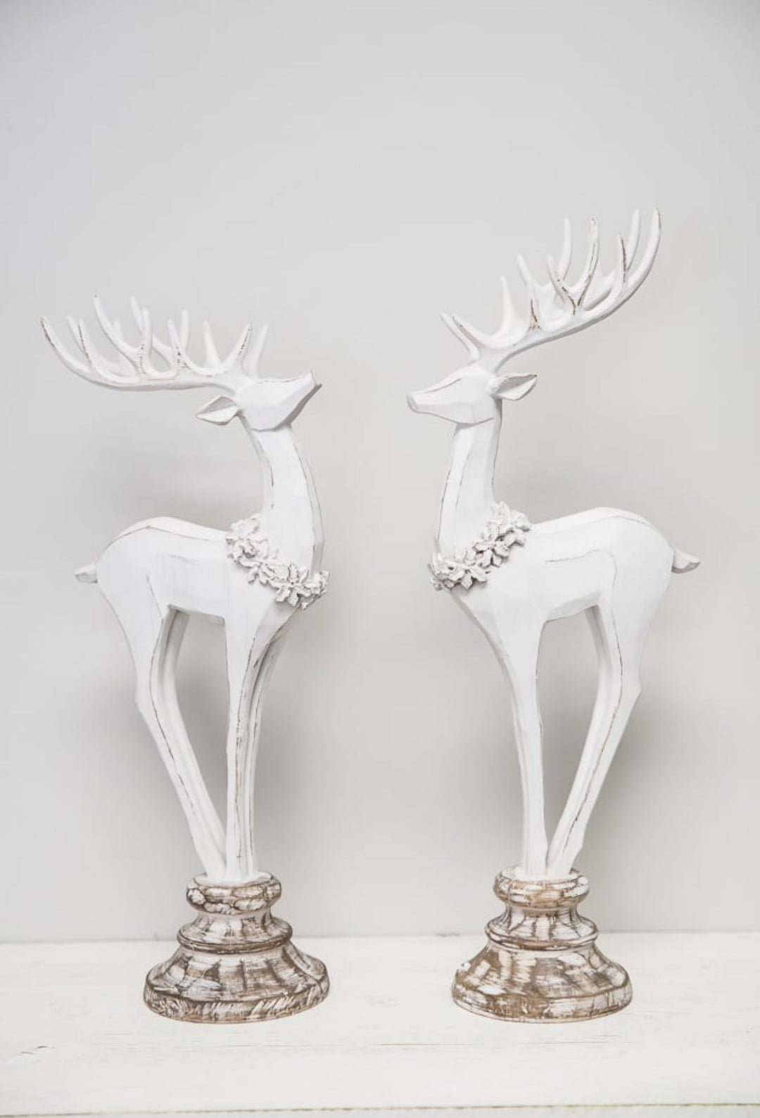 Raz 17” distressed deer on stands - Greenery Market4412102