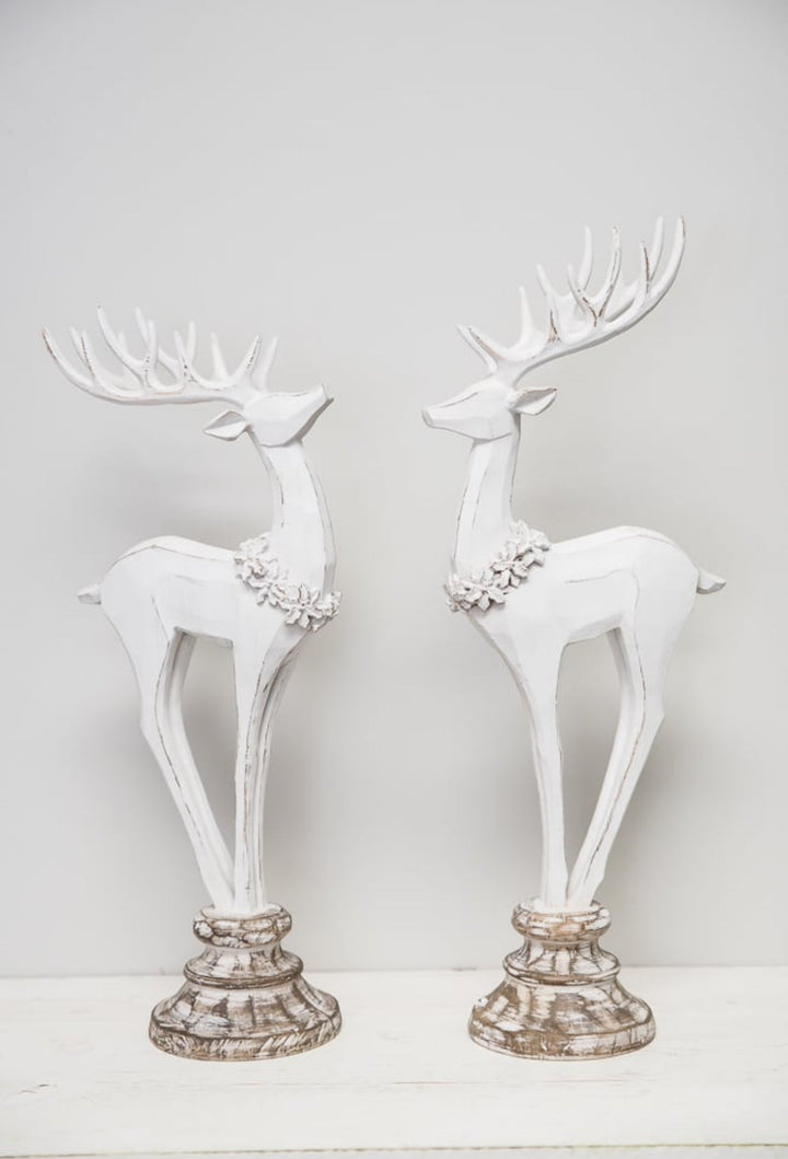 Raz 17” distressed deer on stands - Greenery Market4412102