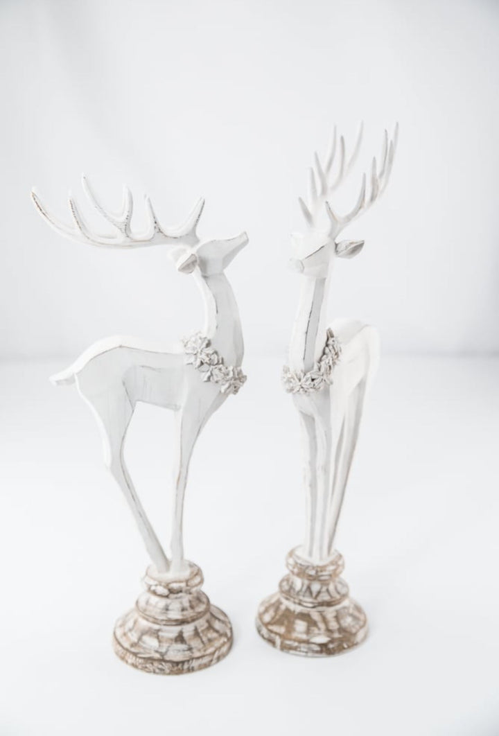 Raz 17” distressed deer on stands - Greenery Market4412102