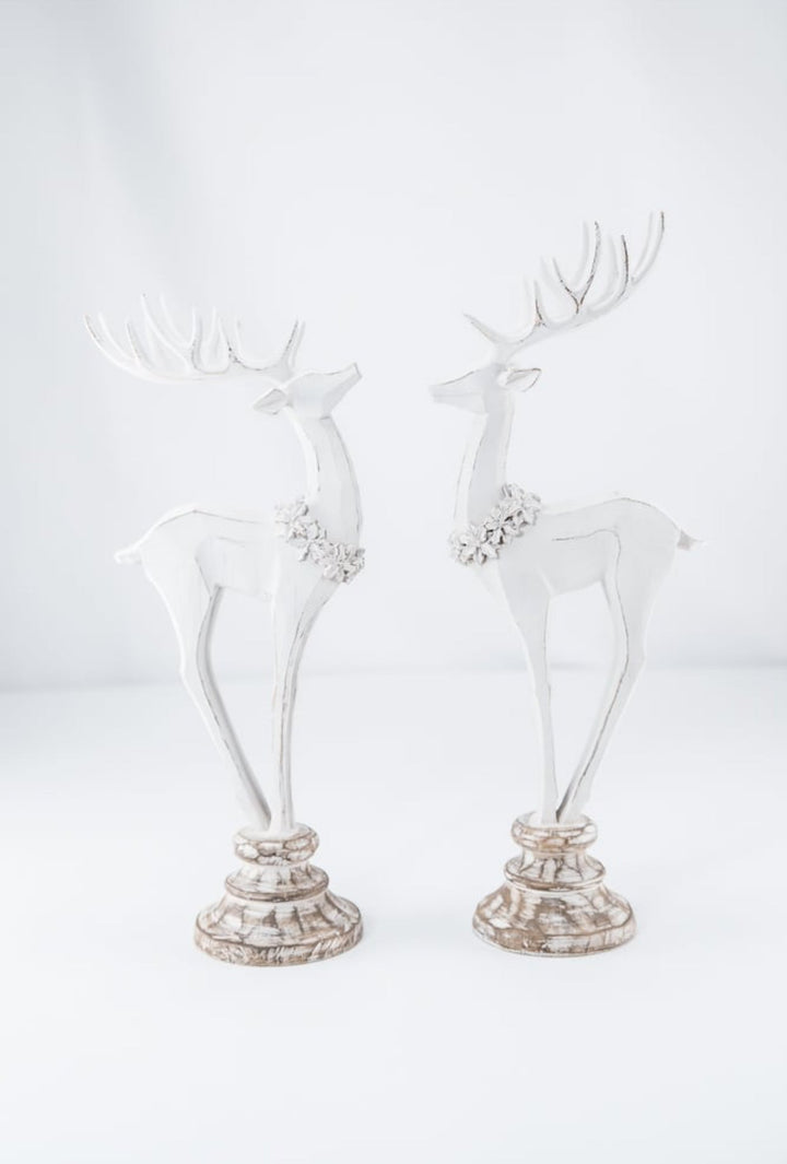 Raz 17” distressed deer on stands - Greenery Market4412102