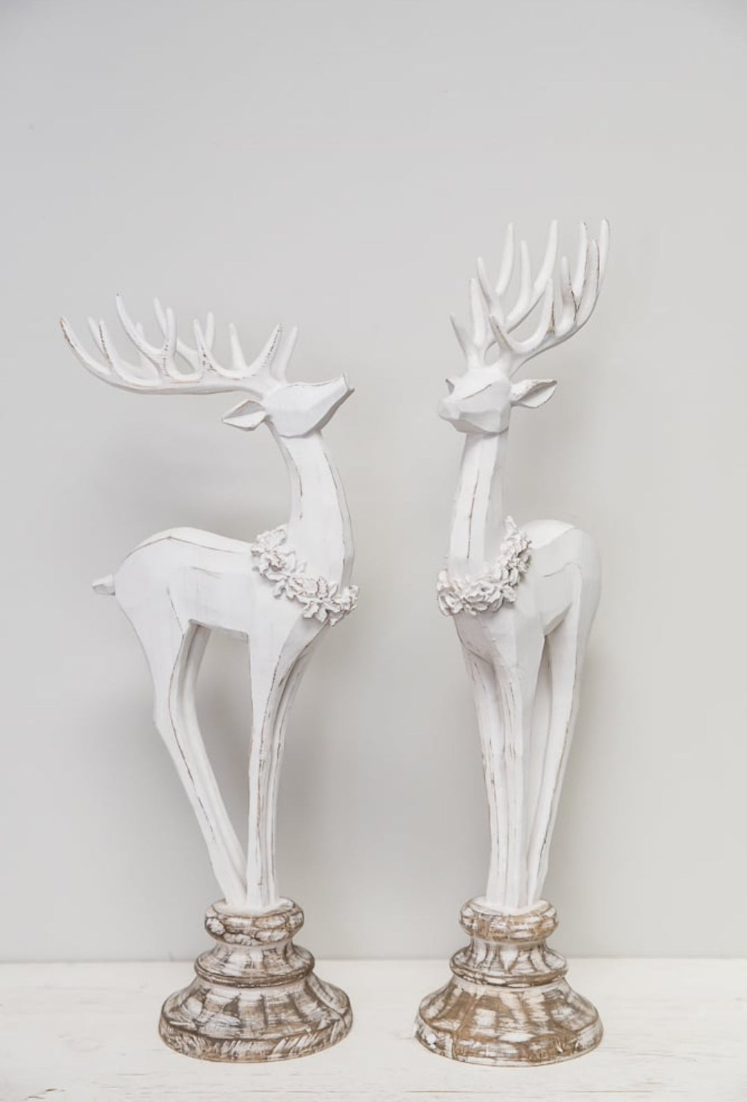 Raz 17” distressed deer on stands - Greenery Market4412102