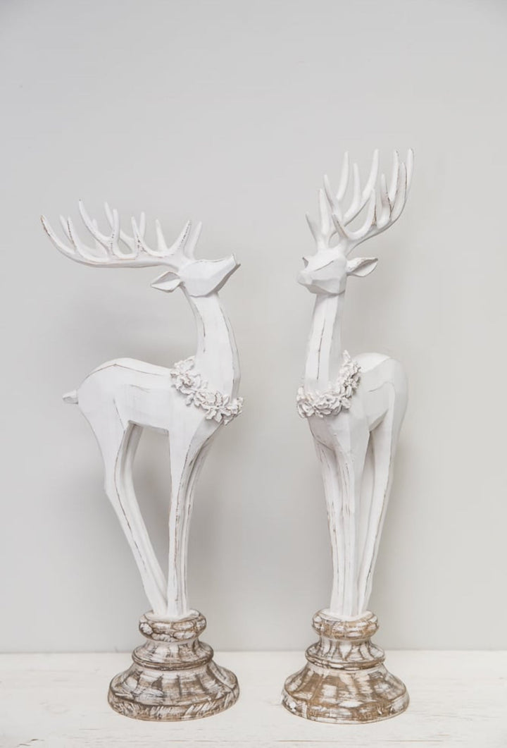 Raz 17” distressed deer on stands - Greenery Market4412102