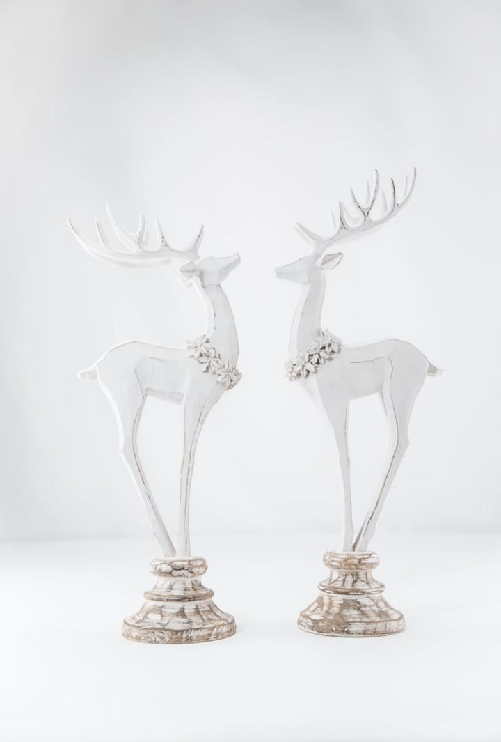 Raz 17” distressed deer on stands - Greenery Market4412102