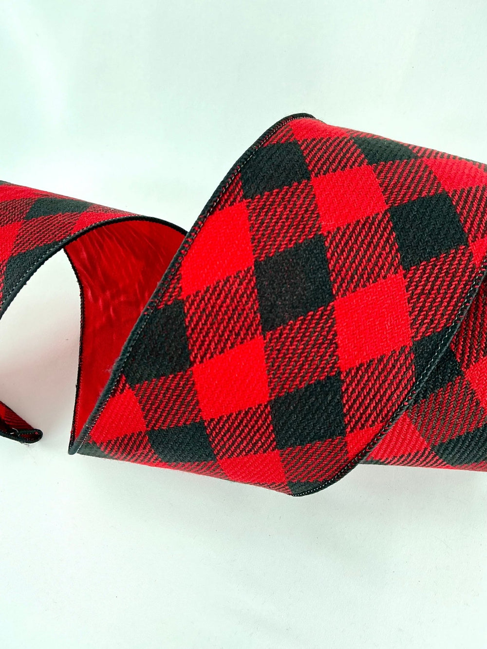 Red and black diamond 4” farrisilk wired ribbon - Greenery MarketRibbons & TrimRa338 - 58