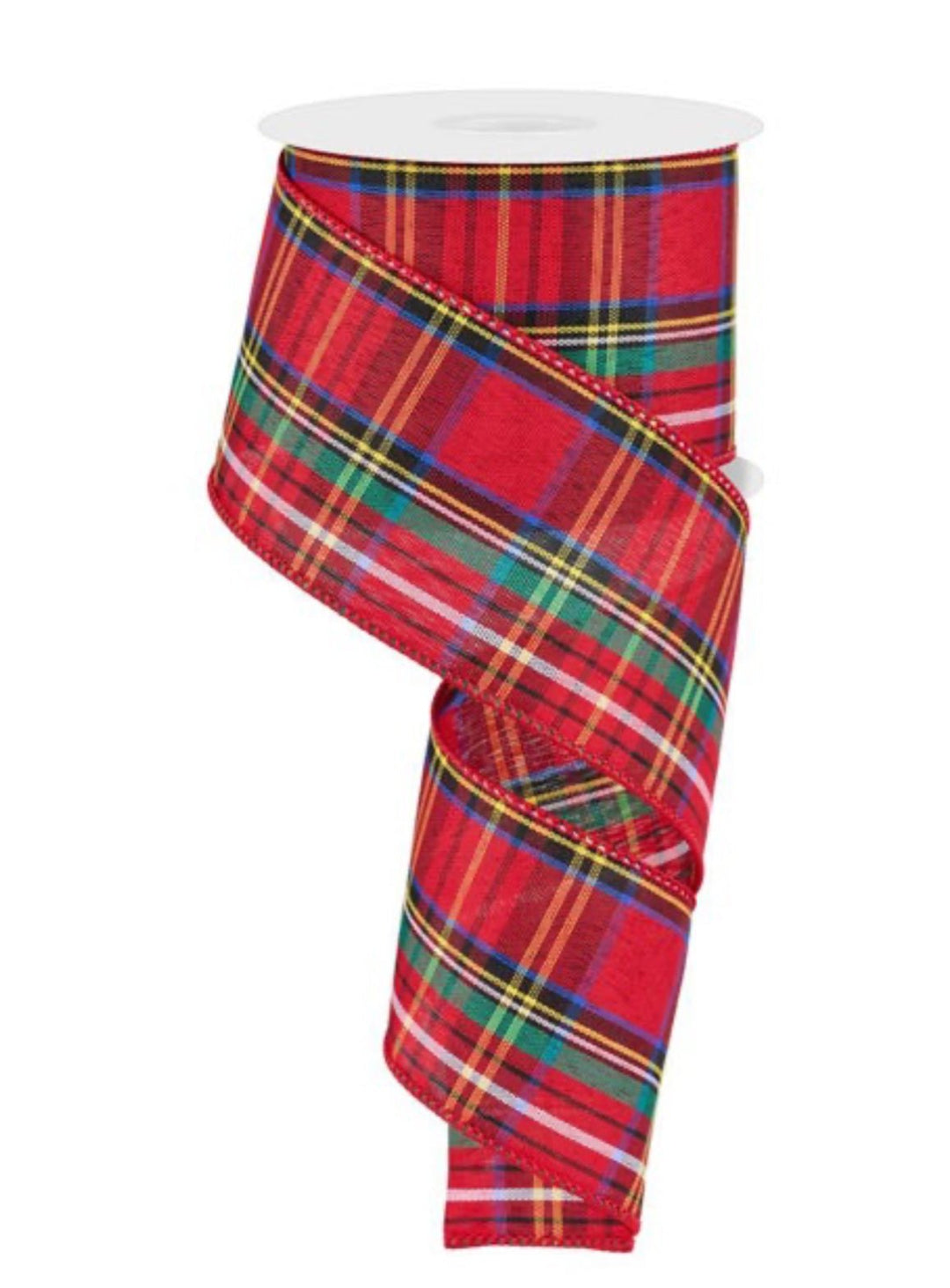 red and green tartan plaid ribbon 2.5” - Greenery MarketWired ribbonRGE1940