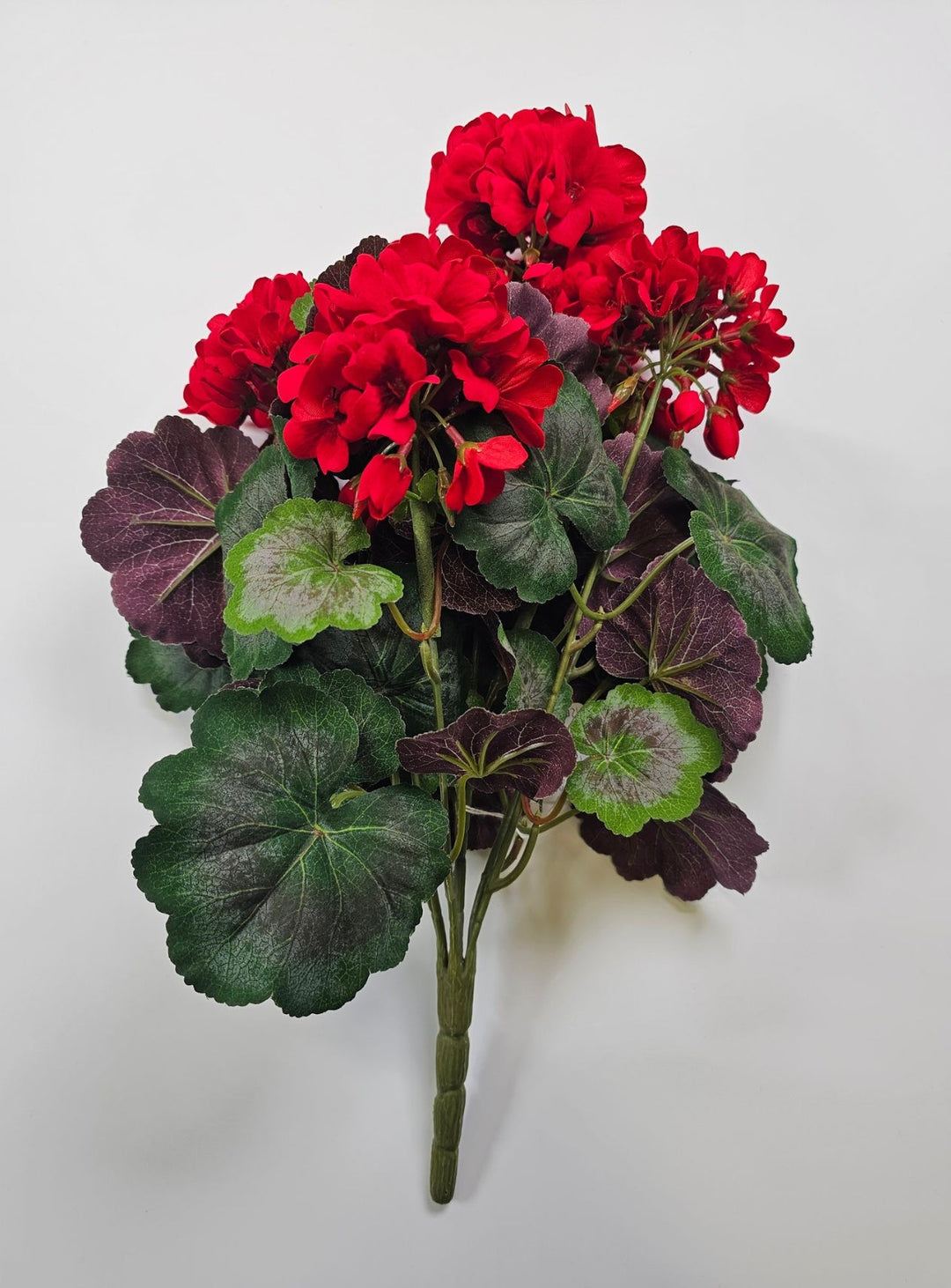 Red, Artificial Geraniums Bush - Greenery Marketartificial flowers28318