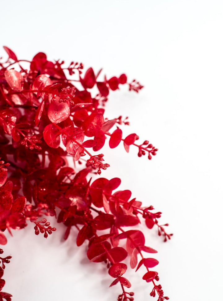 Red eucalyptus bush with glitter - Greenery Market84340 - RD