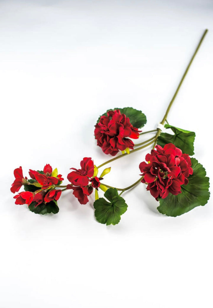 Red, geranium spray, real touch - Greenery Marketartificial flowersMTF24296 RED
