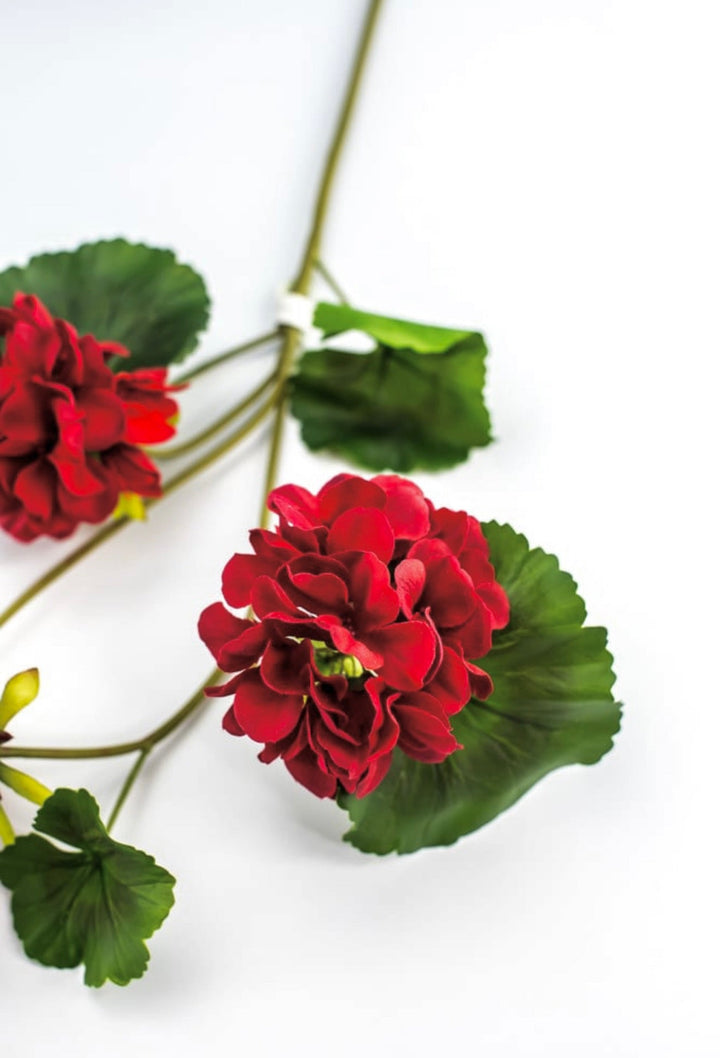 Red, geranium spray, real touch - Greenery Marketartificial flowersMTF24296 RED