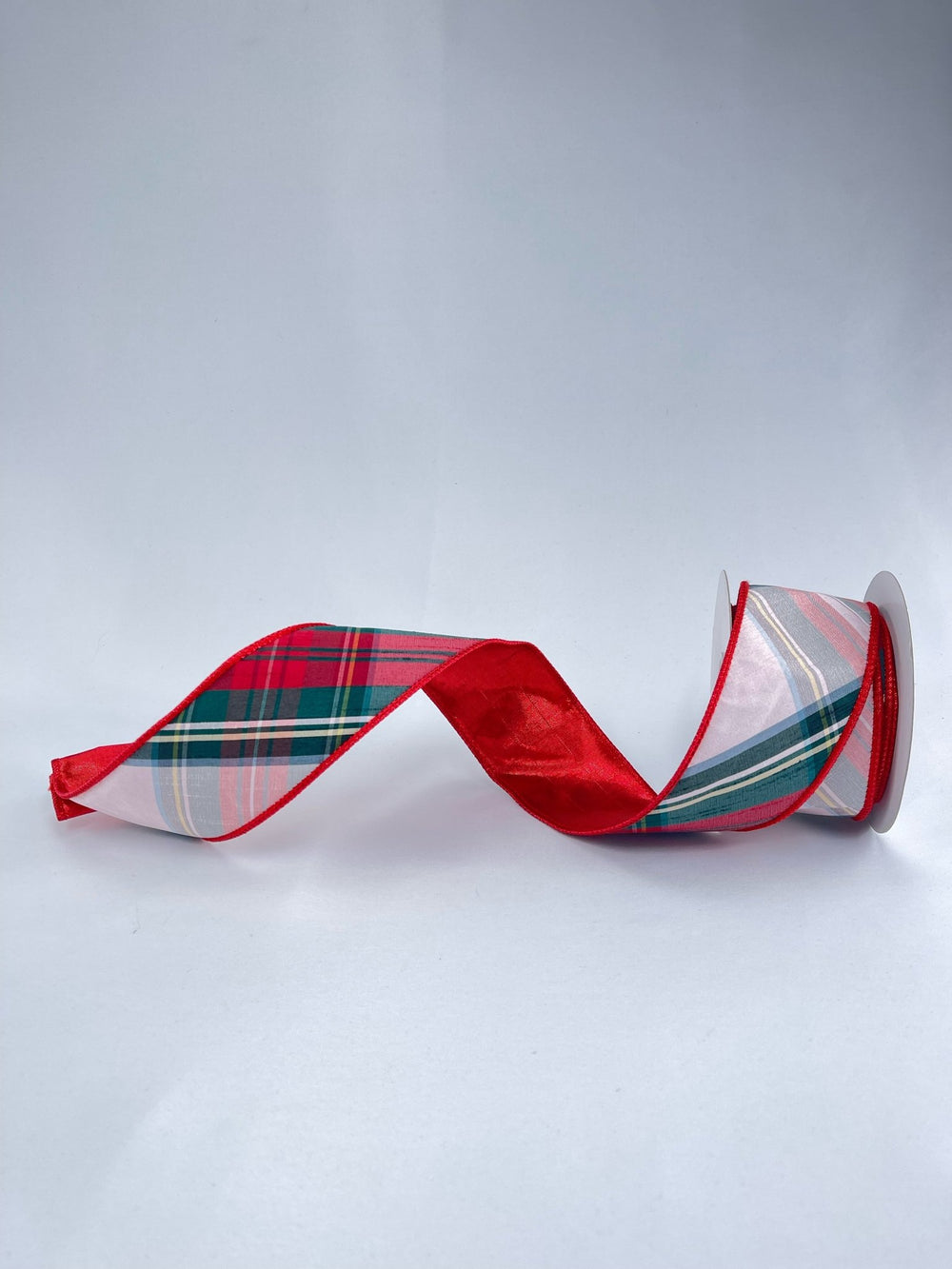 Red green holiday plaid ribbon - 2.5” - Greenery MarketWired ribbonMTX72686 RDGR