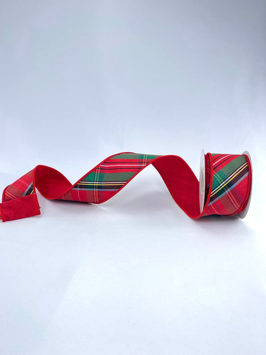 Red holiday plaid wired ribbon - 2.5" - Greenery MarketWired ribbonMTX69495