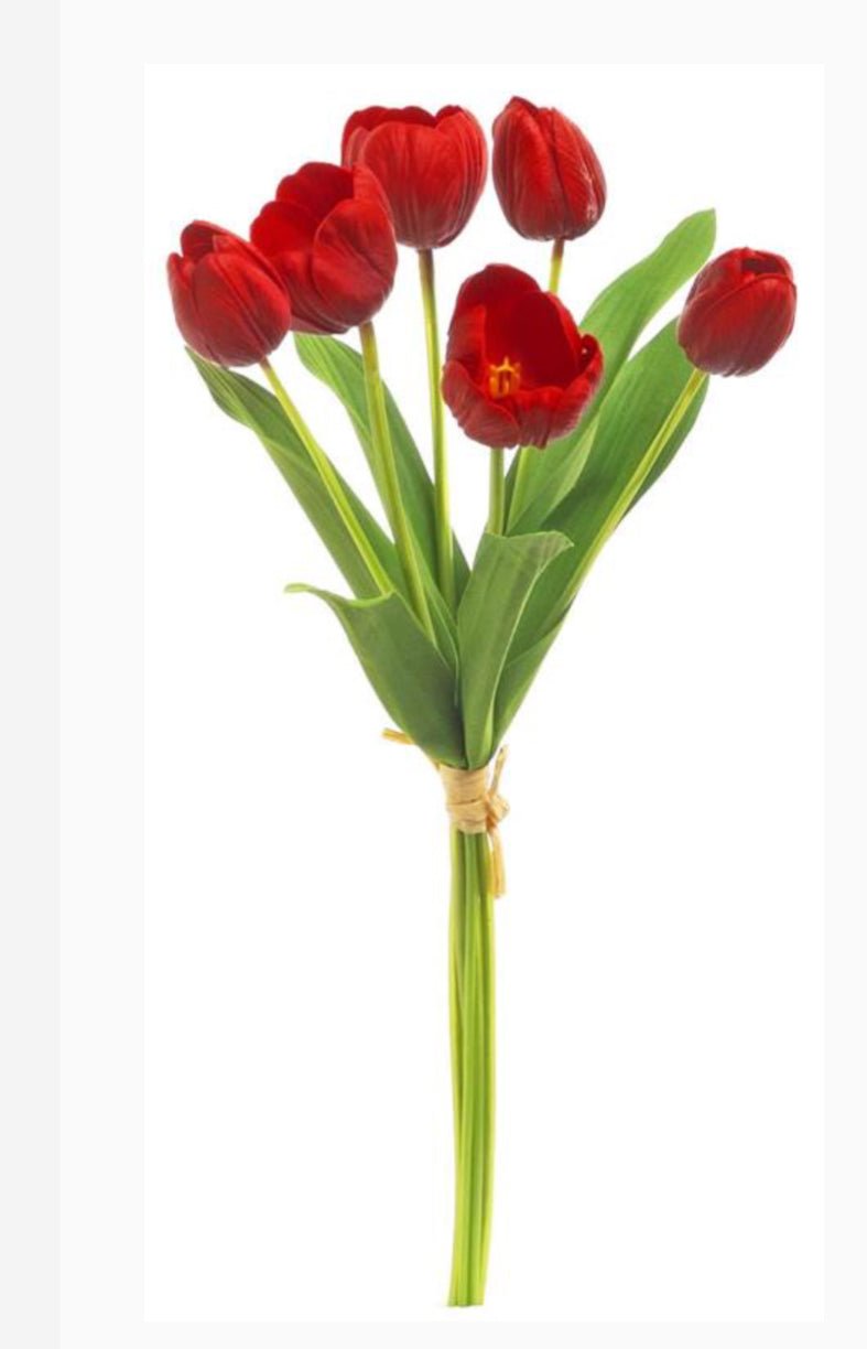 Red, life like tulip bundle - Greenery Market3876 - R
