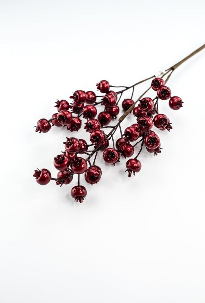 Red metallic - plump berries spray - Greenery MarketXG267 R
