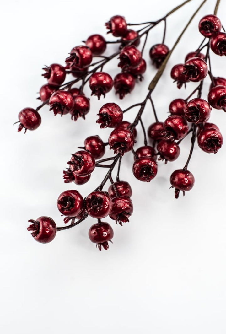 Red metallic - plump berries spray - Greenery MarketXG267 R