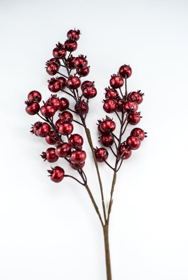 Red metallic - plump berries spray - Greenery MarketXG267 R