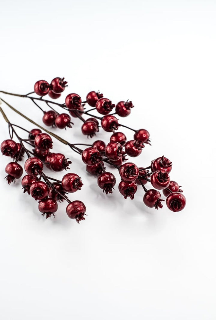 Red metallic - plump berries spray - Greenery MarketXG267 R
