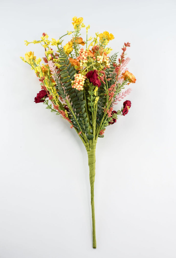 Red, Orange, & Yellow, Mixed Flower Bush - Greenery MarketArtificial Flora64847 - ORYELRED