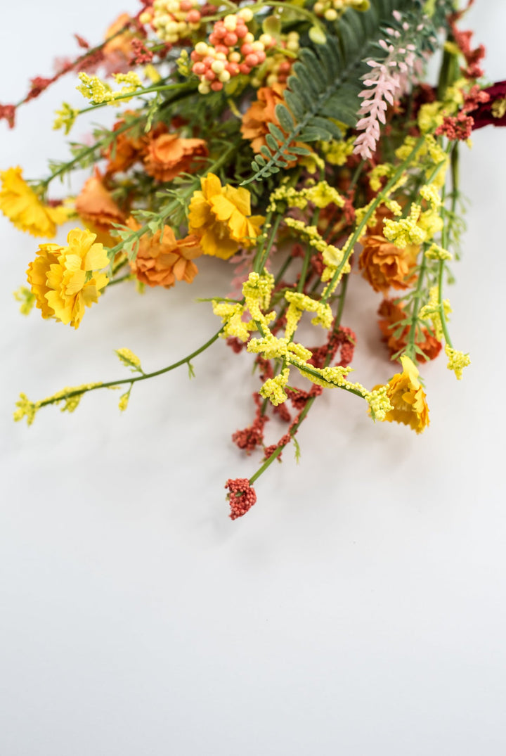 Red, Orange, & Yellow, Mixed Flower Bush - Greenery MarketArtificial Flora64847 - ORYELRED
